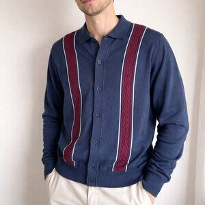 Medium Men's Ben Sherman Knit Cardigan Sweater Long Sleeve Button Down MOD Retro